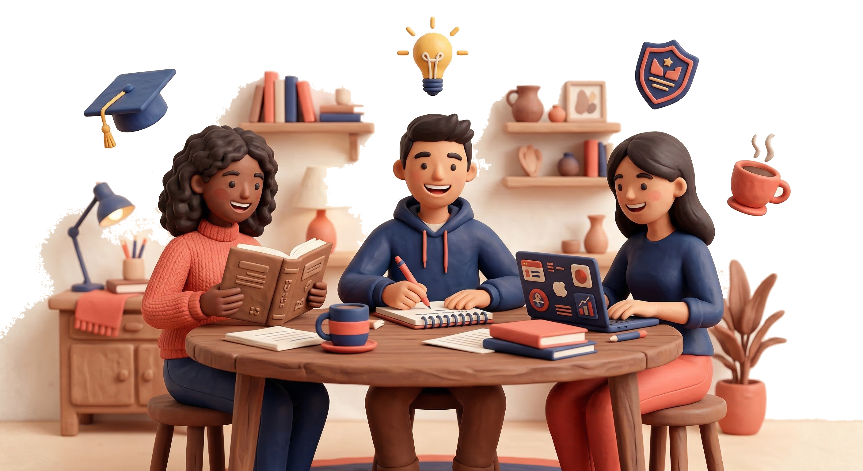 Estudiantes preparando oposiciones juntos