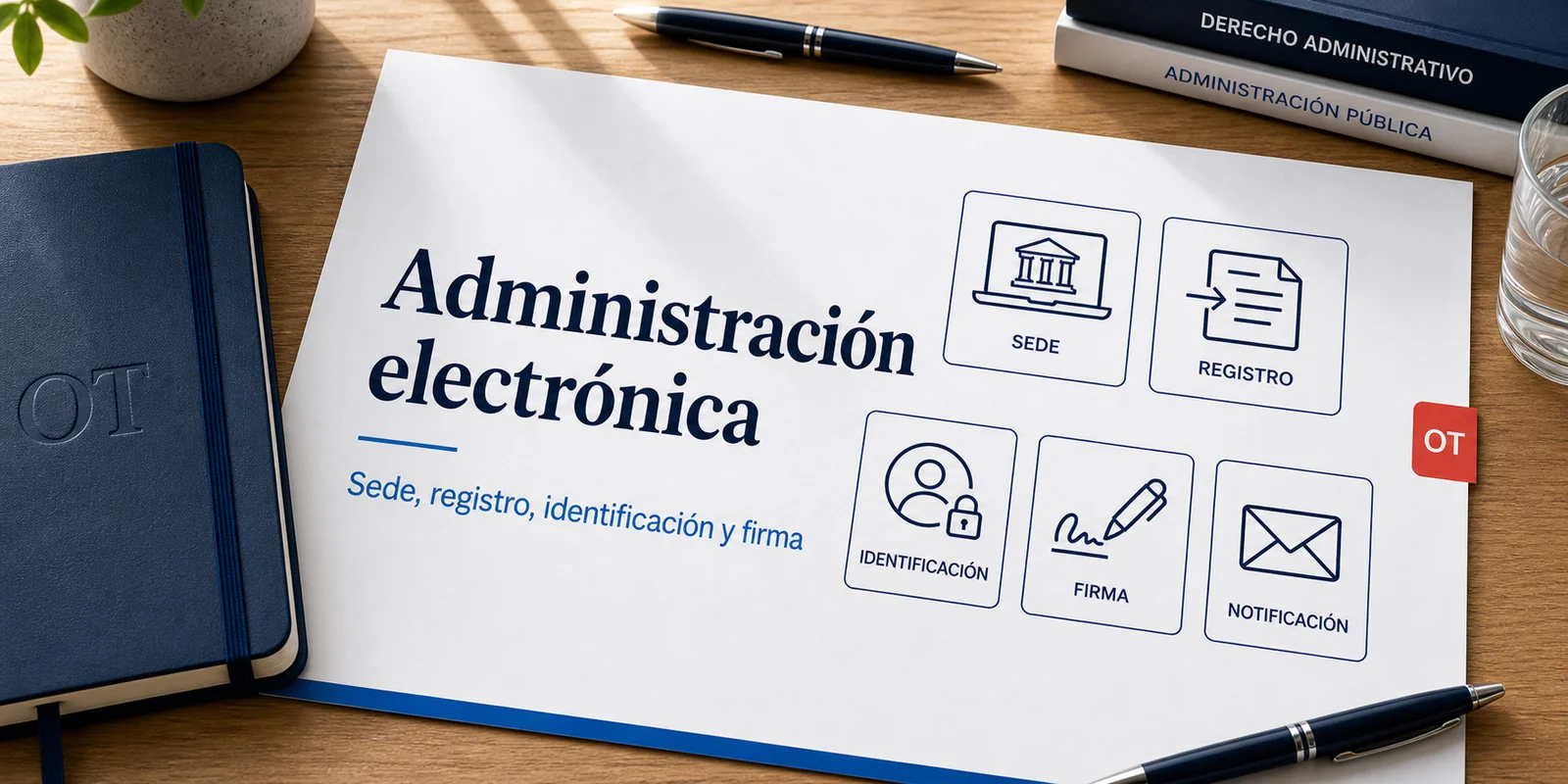 Portada de Opotips sobre administración electrónica, sede, registro, identificación y firma