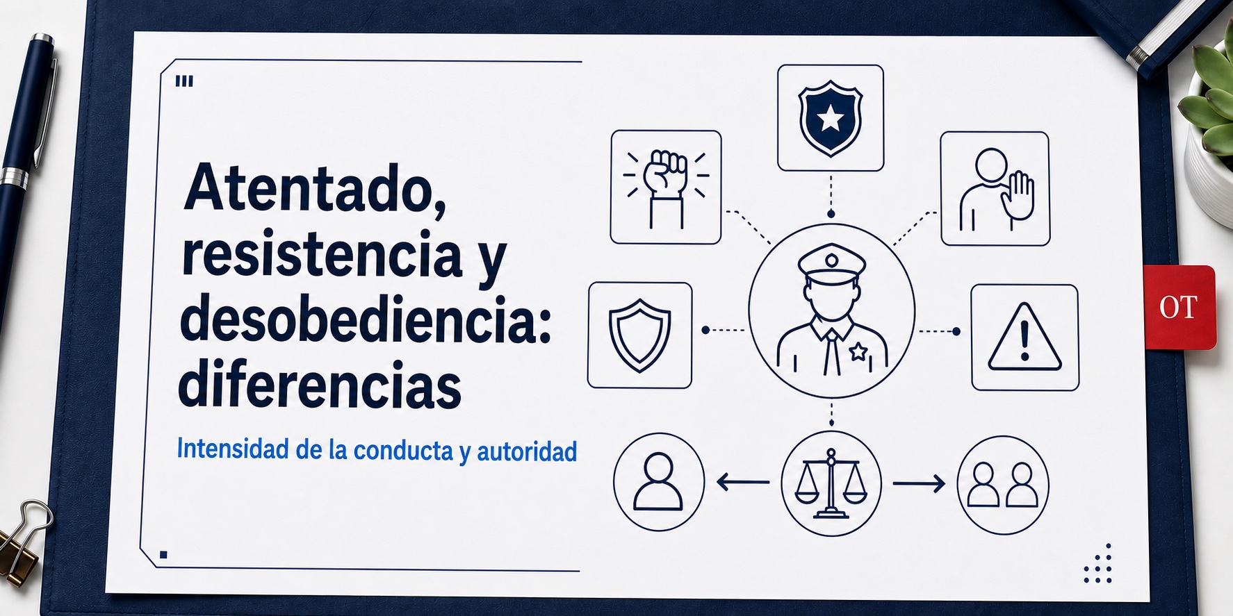 Portada de Opotips sobre Atentado, resistencia y desobediencia: diferencias