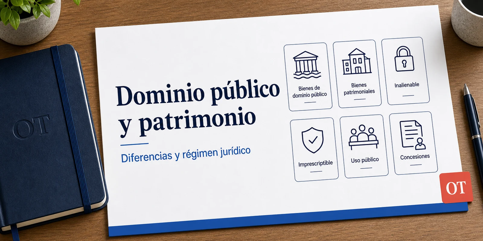 Portada de Opotips sobre bienes de dominio público y bienes patrimoniales, diferencias y régimen jurídico