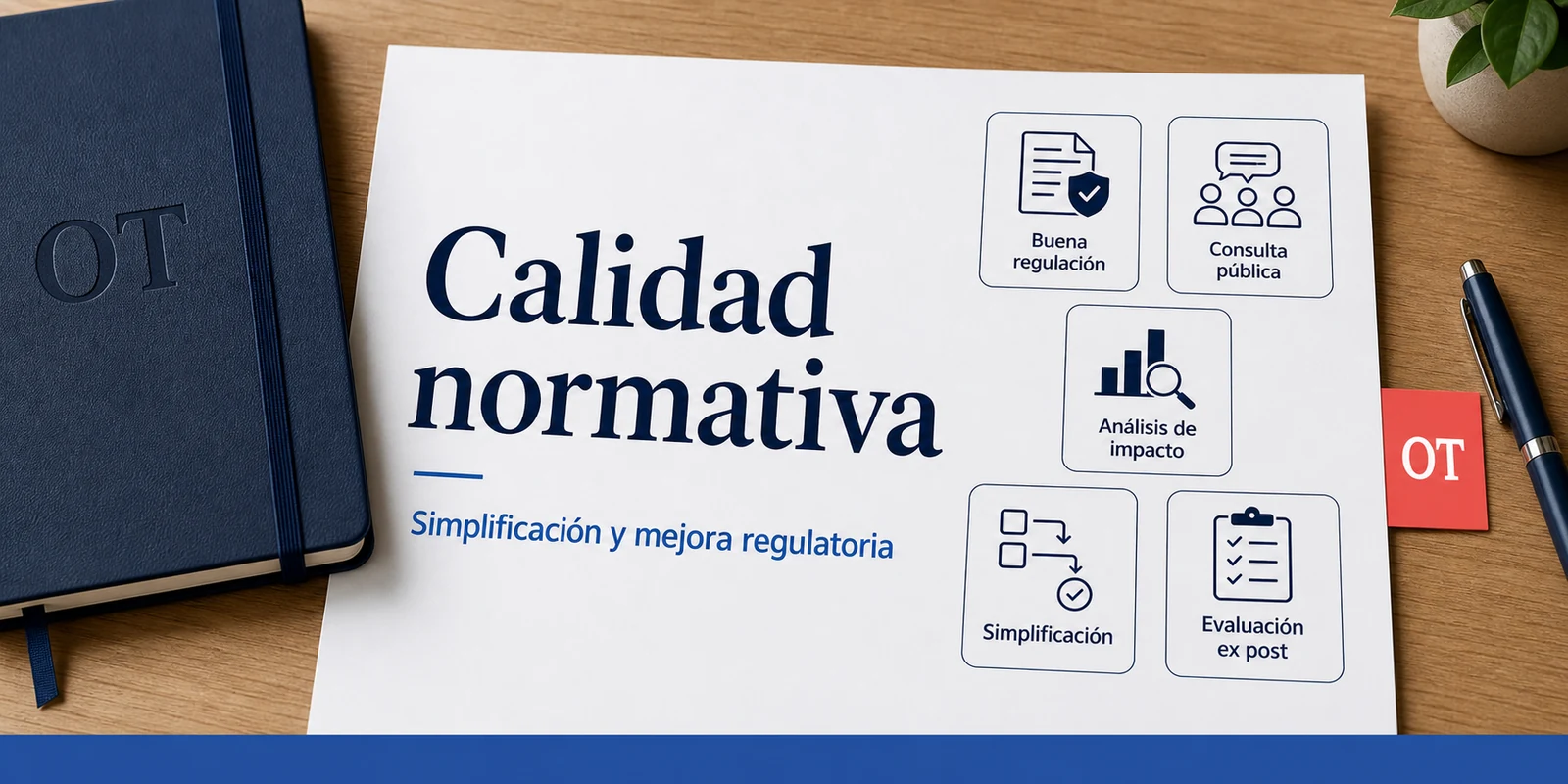 Portada de Opotips sobre calidad normativa, simplificación administrativa y mejora regulatoria