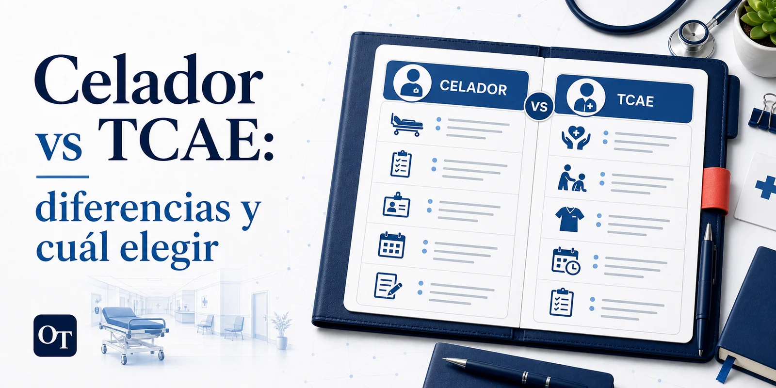 Portada de Opotips sobre celador vs TCAE