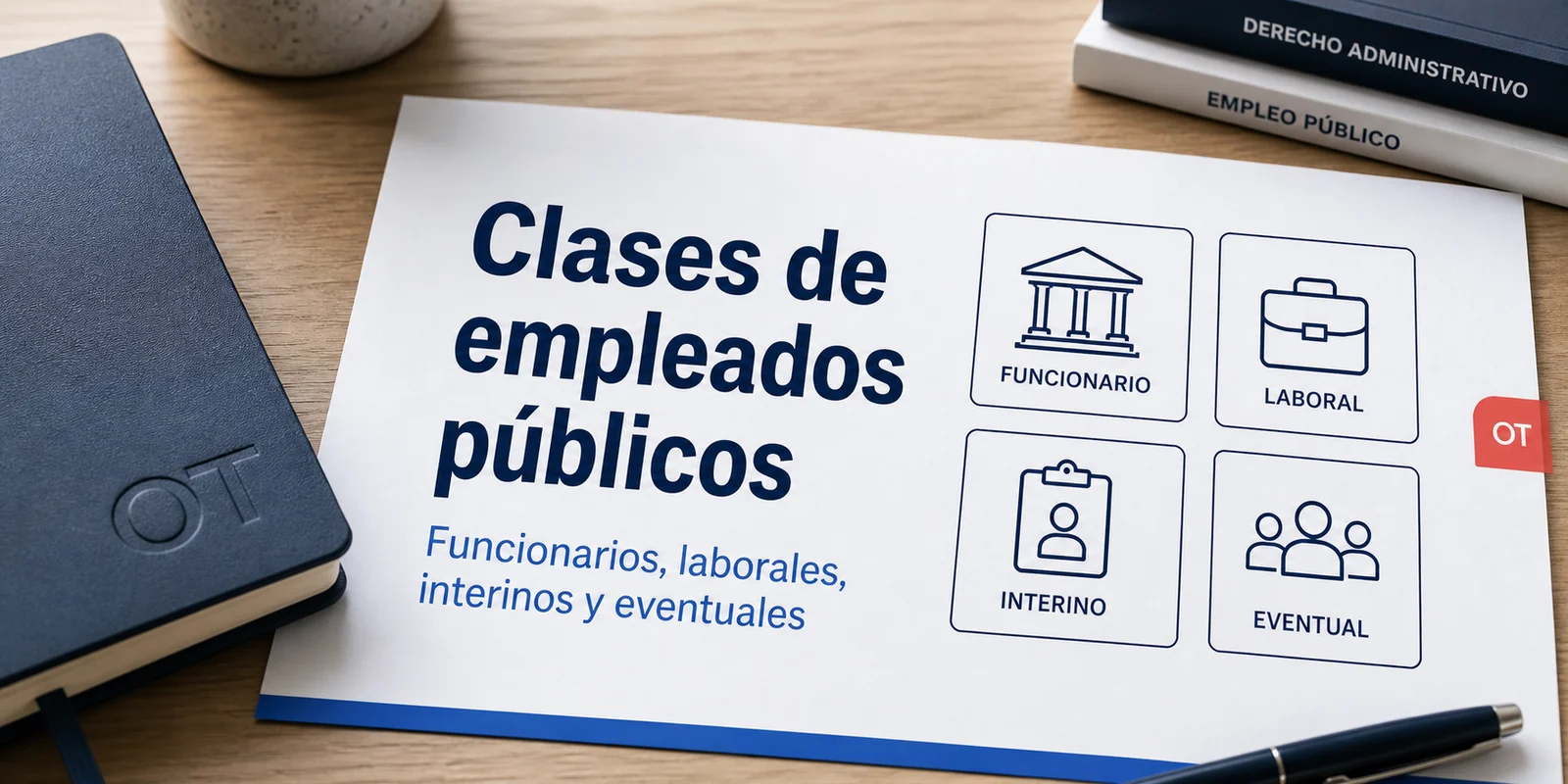 Portada de Opotips sobre clases de empleados públicos, funcionarios, laborales, interinos y eventuales