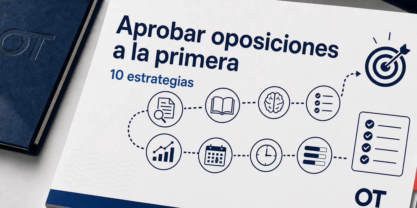 Portada de Opotips sobre cómo aprobar oposiciones a la primera con 10 estrategias