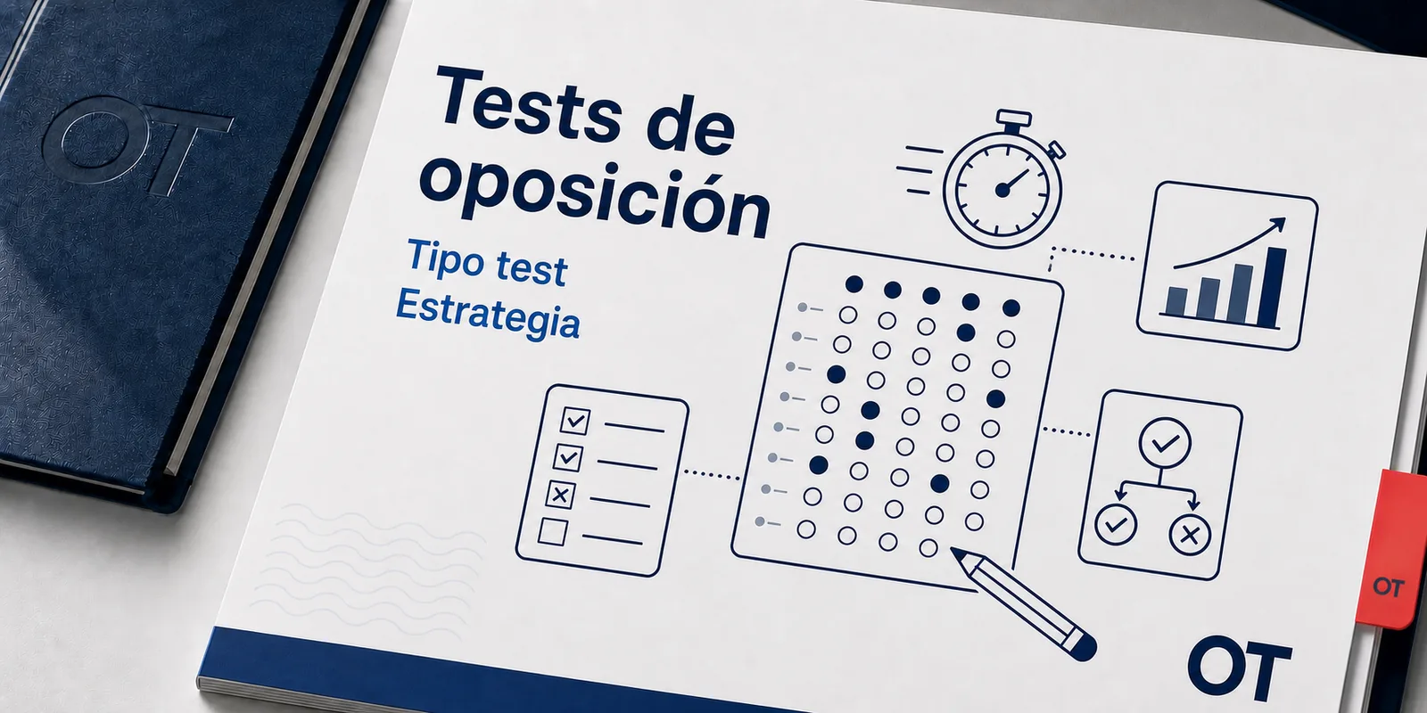 Portada de Opotips sobre estrategia para tests de oposición tipo test