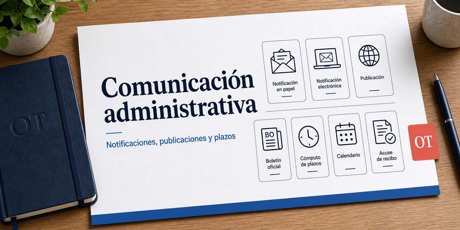 Portada de Opotips sobre comunicación administrativa, notificaciones, publicaciones y plazos