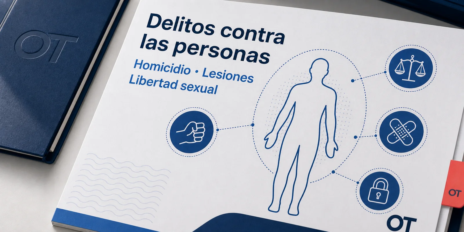 Portada de Opotips sobre delitos contra las personas, homicidio, lesiones y libertad sexual