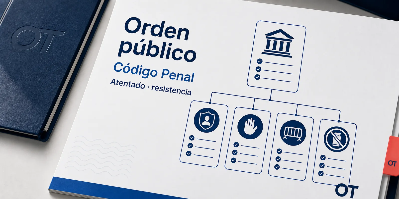 Portada de Opotips sobre delitos contra el orden público en el Código Penal