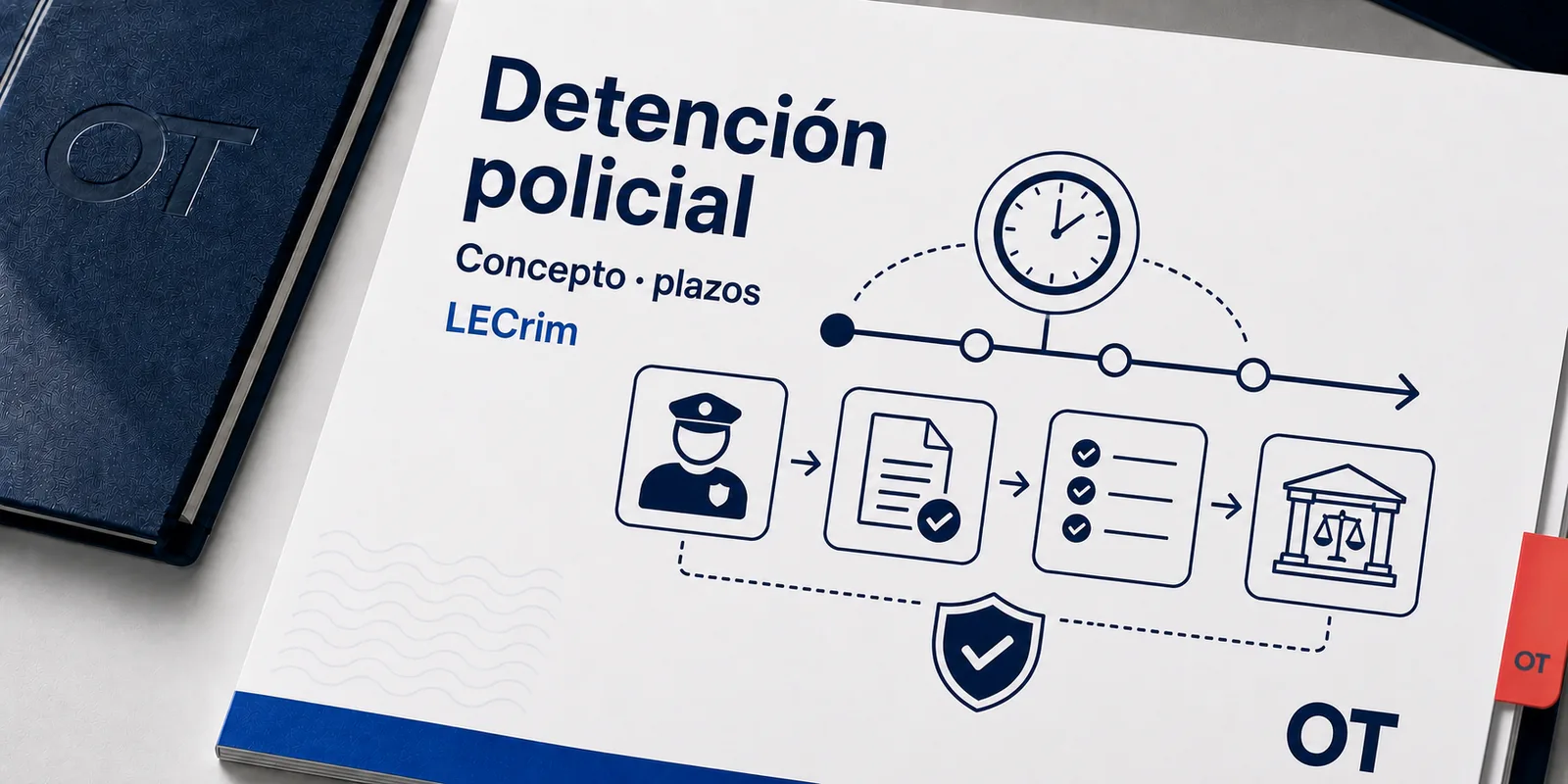Portada de Opotips sobre detención policial, concepto, plazos y procedimiento
