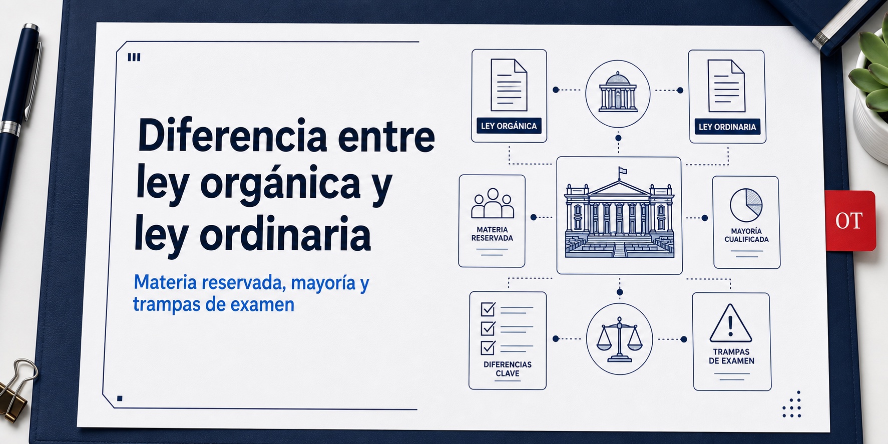 Portada de Opotips sobre Diferencia entre ley orgánica y ley ordinaria