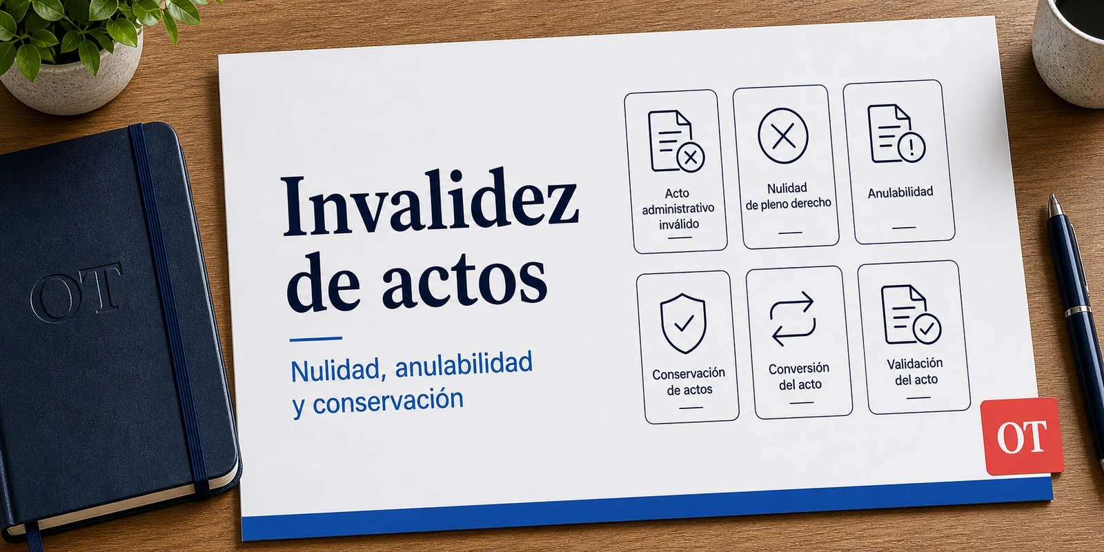 Portada de Opotips sobre invalidez de actos administrativos, nulidad, anulabilidad y conservación