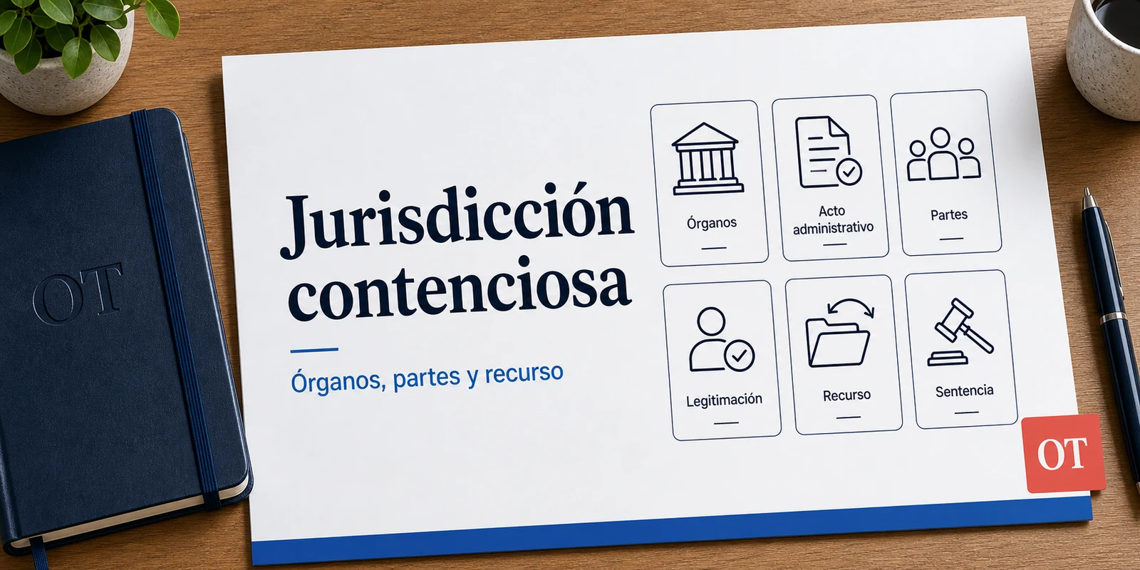 Portada de Opotips sobre jurisdicción contencioso-administrativa, órganos, partes y recurso