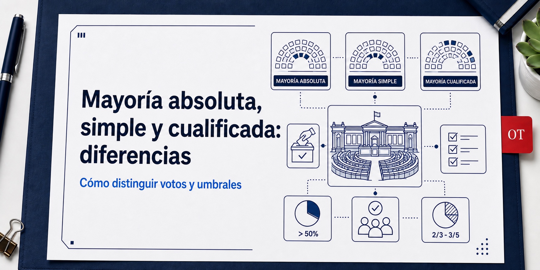 Portada de Opotips sobre Mayoría absoluta, simple y cualificada: diferencias