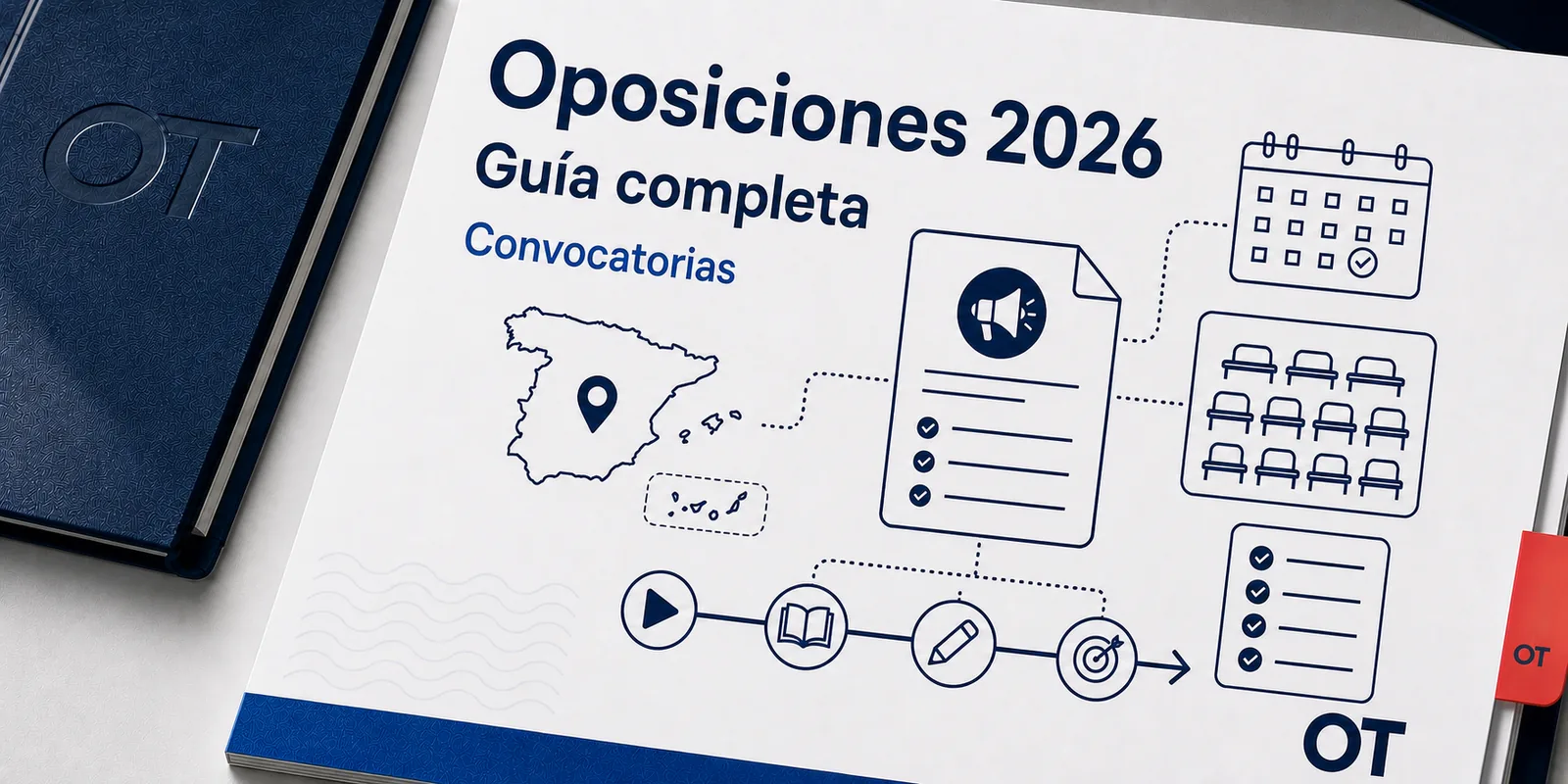 Portada de Opotips sobre oposiciones 2026 en España, convocatorias y cómo empezar