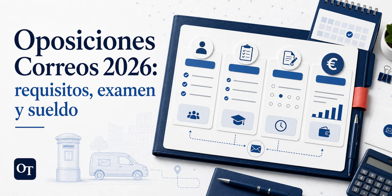 Portada de Opotips sobre oposiciones Correos 2026