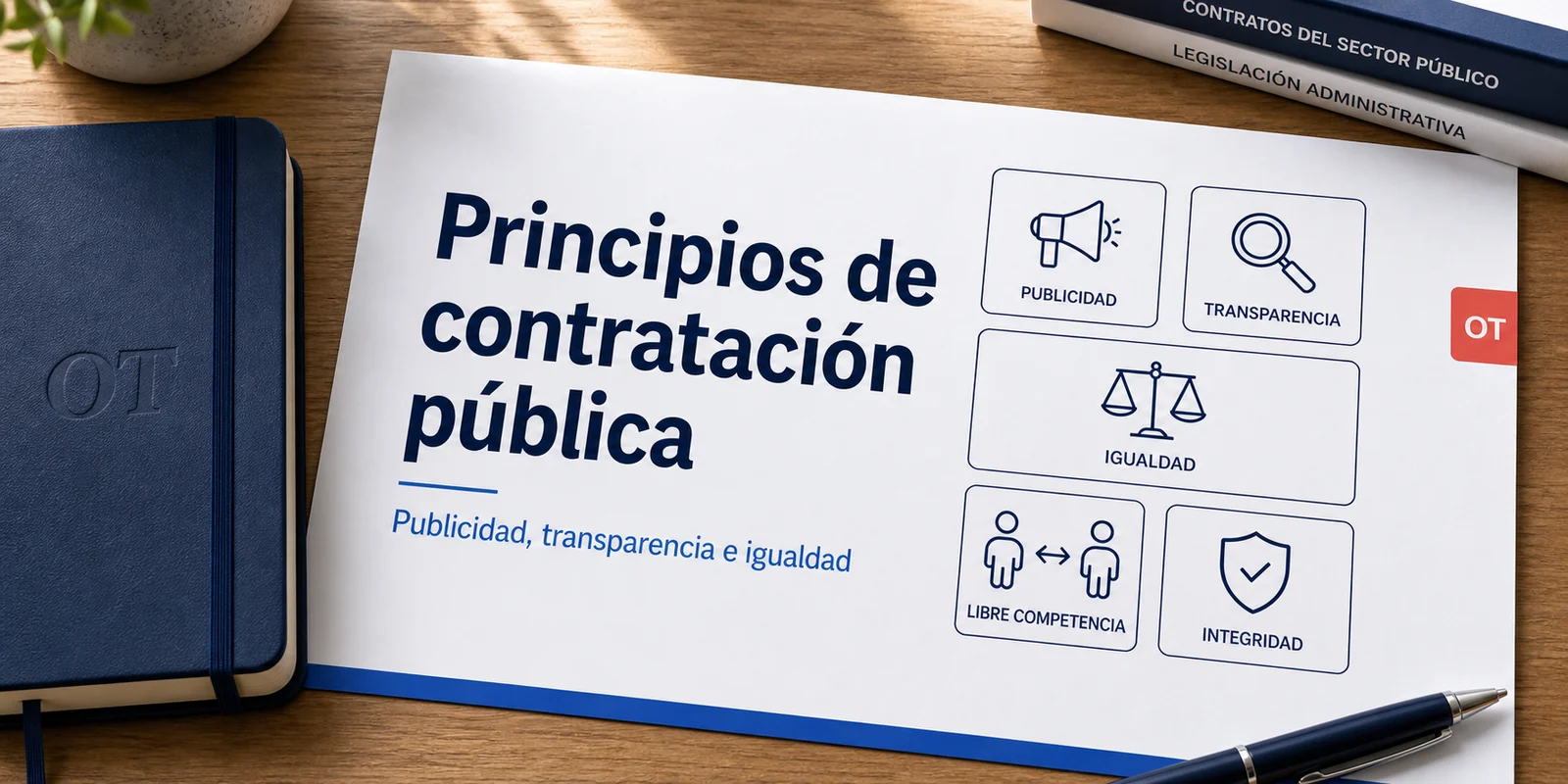 Portada de Opotips sobre principios de la contratación pública, publicidad, transparencia e igualdad