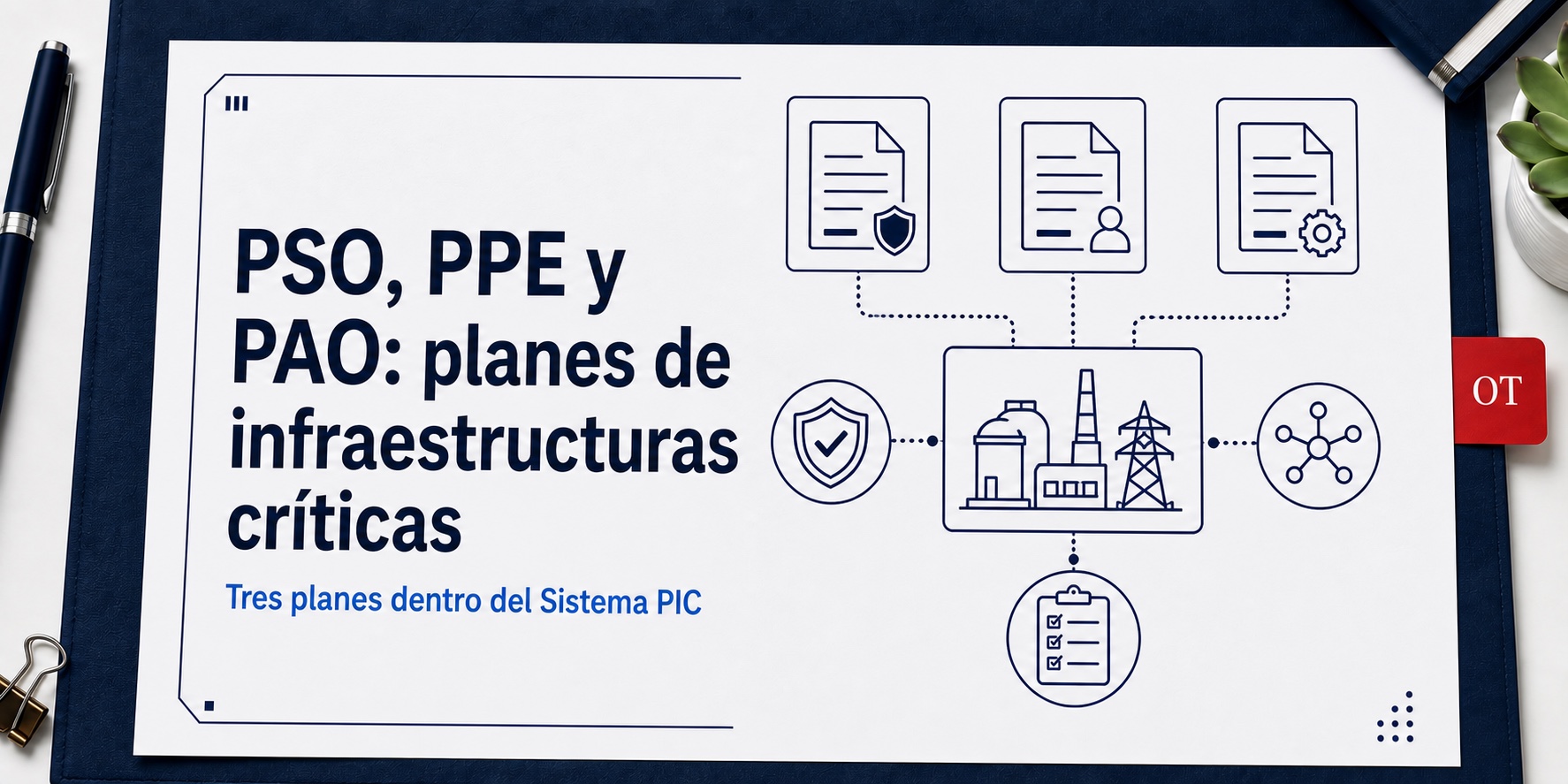 Portada de Opotips sobre PSO, PPE y PAO: planes de infraestructuras críticas