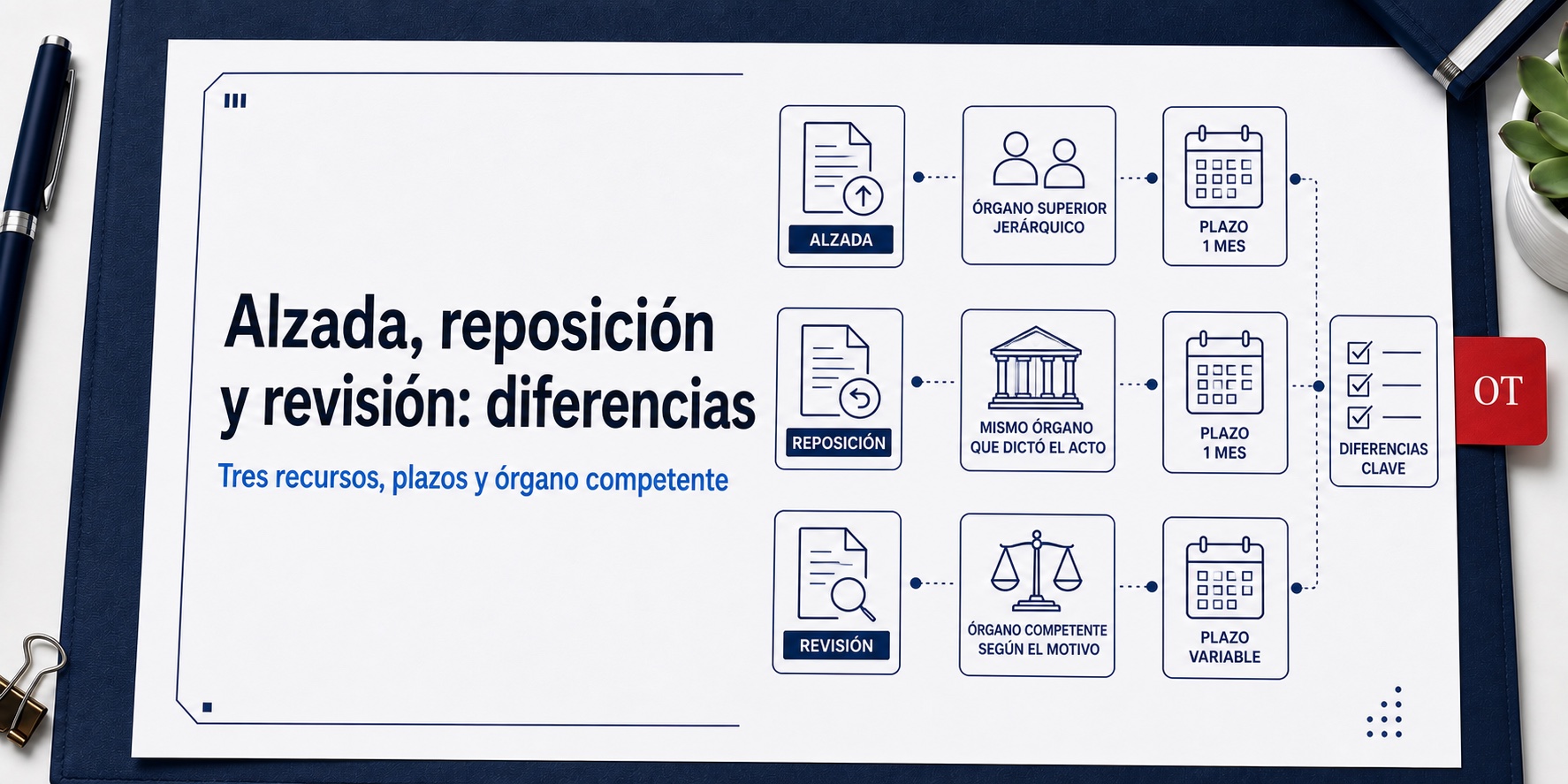 Portada de Opotips sobre Alzada, reposición y revisión: diferencias