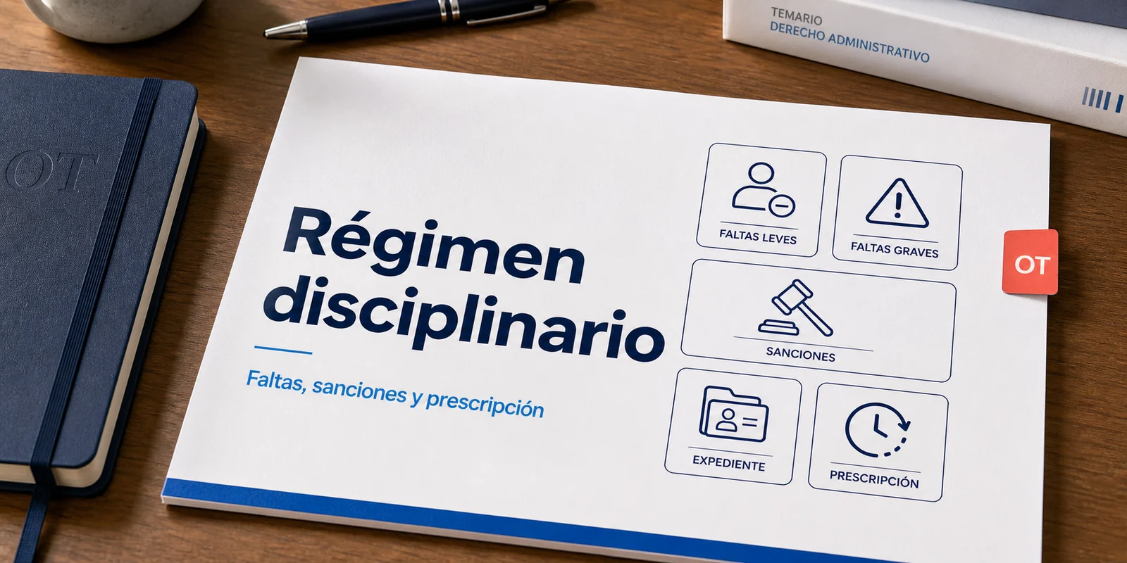 Portada de Opotips sobre régimen disciplinario de los empleados públicos, faltas y sanciones