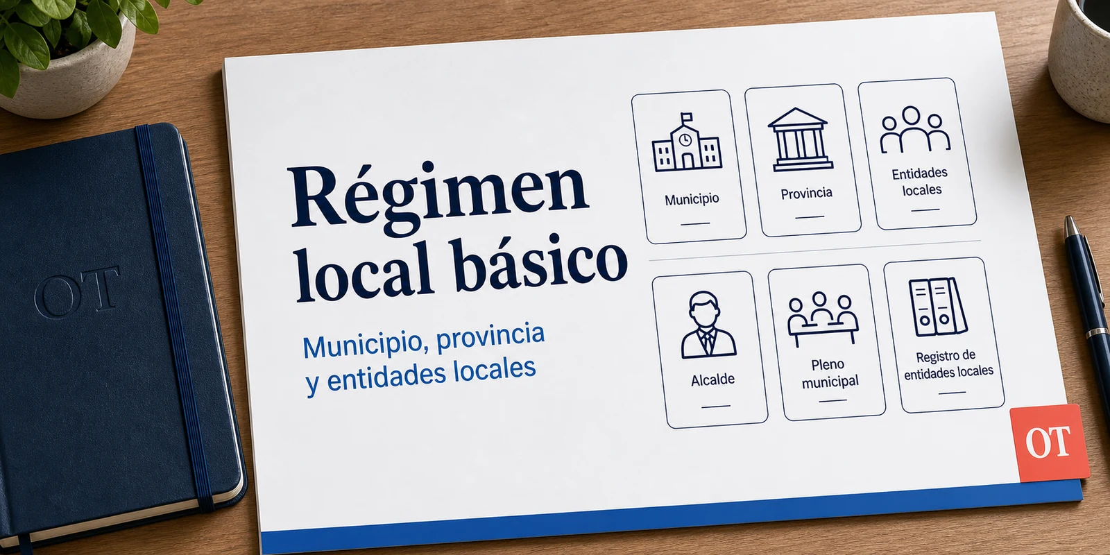 Portada de Opotips sobre régimen local básico, municipio, provincia y entidades locales