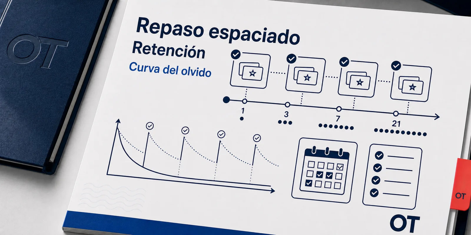 Portada de Opotips sobre repaso espaciado y retención para opositores