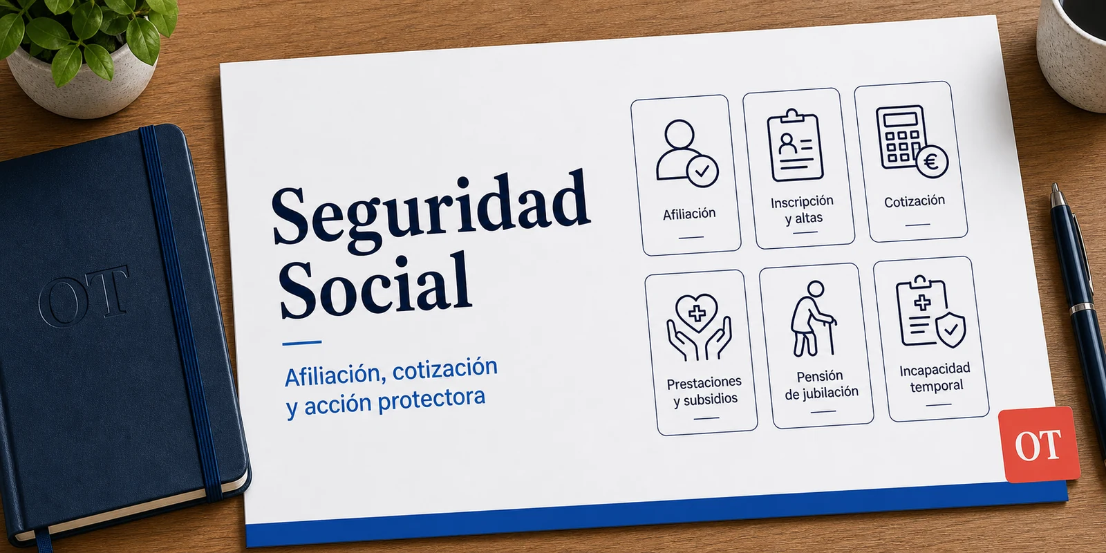 Portada de Opotips sobre Seguridad Social, afiliación, cotización y acción protectora