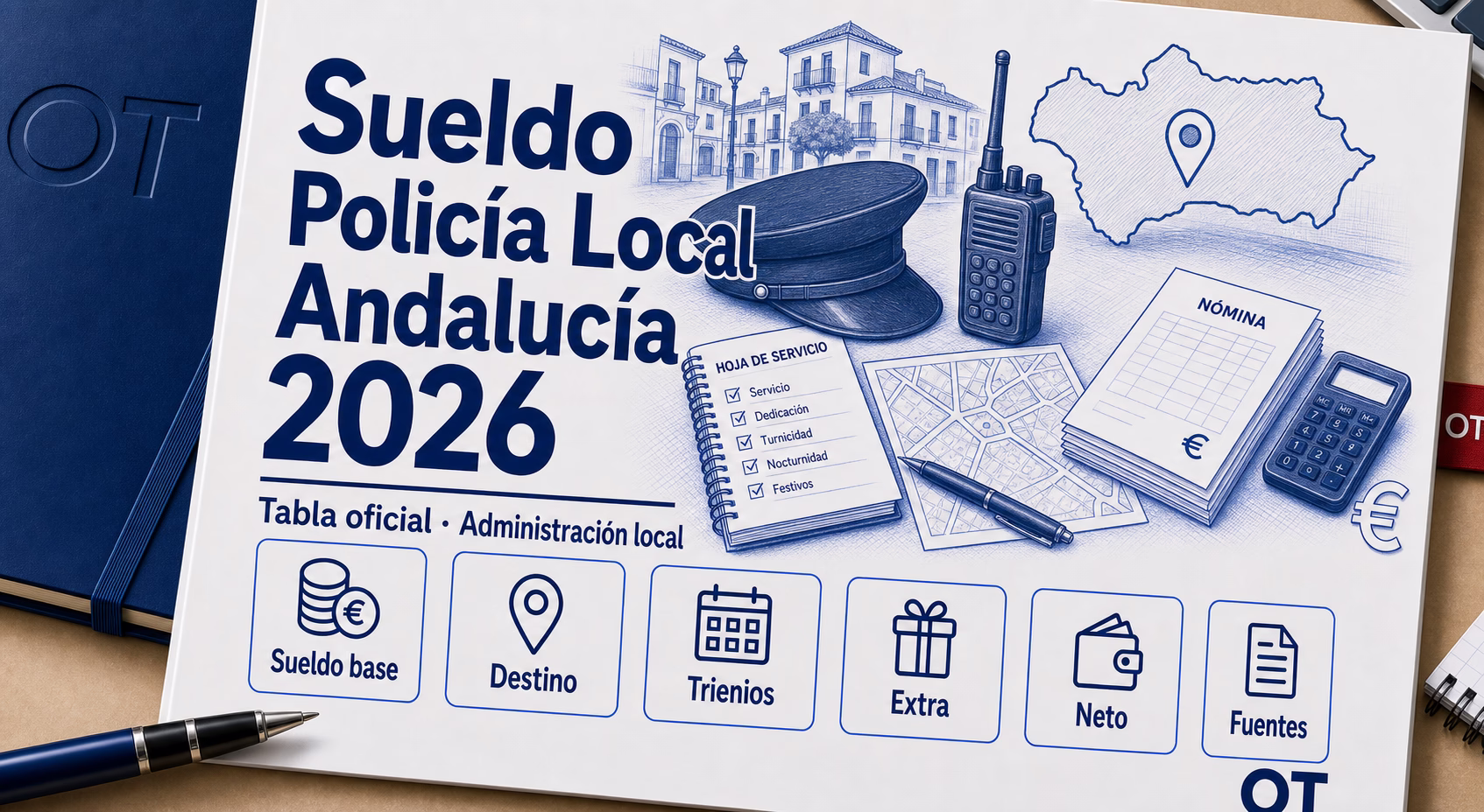 Portada de Opotips sobre el sueldo de Policía Local de Andalucía en 2026